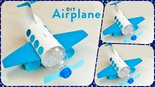 DIY WATER BOTTLE CRAFT  HOW TO MAKE COOL AIRPLANE FROM WASTE PLASTIC BOTTLE [upl. by Alrak604]