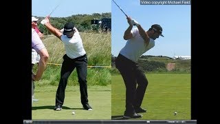 Jon Rahm golf swing  Long Iron faceon amp downtheline July 2017 [upl. by Corso]