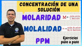 MOLARIDAD M molalidad m y partes por millón ppm [upl. by Kantor]