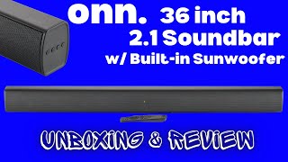 onn 36 Inch Soundbar with BuiltIn Sub Unboxing amp Review [upl. by Launame]