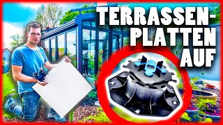 TERRASSENPLATTEN VERLEGEN  Feinsteinzeug auf STELZLAGER verlegen  Home Build Solution [upl. by Naginarb236]