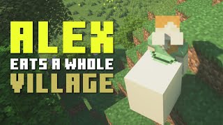 Minecraft Vore Alex eats a whole village [upl. by Annatnom]