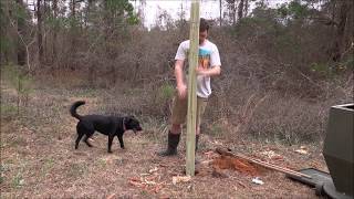 Installing a post style deer feeder [upl. by Elylrac]