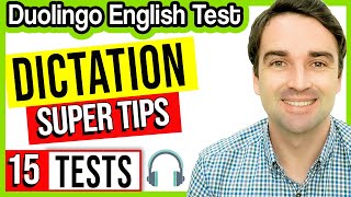 Dictation Tips and 15 Tests  Duolingo English Test Practice and Study Lesson [upl. by Josh]