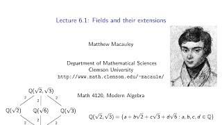 Visual Group Theory Lecture 61 Fields and their extensions [upl. by Ermanno]