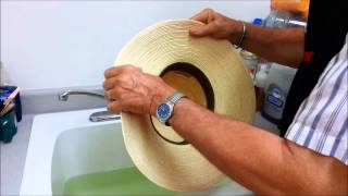 How to Shape a Palm Leaf Cowboy Hat [upl. by Ahtela491]