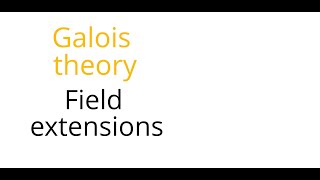 Galois theory Field extensions [upl. by Urana918]