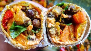 How To Make a vegan BURRITO vegetarian burrito recipe [upl. by Eelymmij]