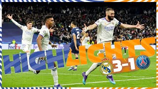 HIGHLIGHTS  Real Madrid 31 PSG  UEFA Champions League [upl. by Anneres405]