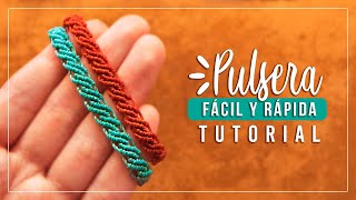 Cómo hacer pulsera de hilo fácil y rápida 3✨ Paso a Paso  DIY Macrame Friendship Bracelet [upl. by Reinnej]