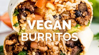 VEGAN BURRITOS  SEASONED CRUNCHY amp CREAMY  easy vegan recipes [upl. by Aevin]