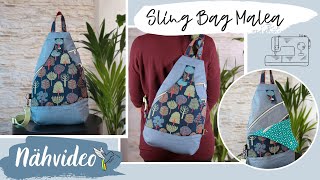 Nähanleitung Sling Bag Malea  Unisex Rucksack mit einem Schultergurt Bag sewing [upl. by Atiuqrehs]