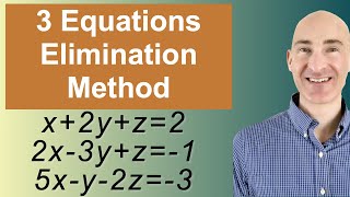 Solving Systems of 3 Equations Elimination [upl. by Chrisy]