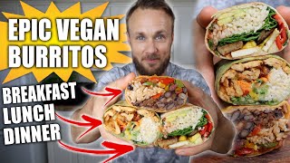 3 HIGH PROTEIN VEGAN BURRITOS  EASY RECIPES 🌱🌯🔥 [upl. by Jaquith873]