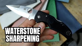 How to Sharpen any Pocket Knife Quickly  WATER STONE SHARPENING [upl. by Tony]