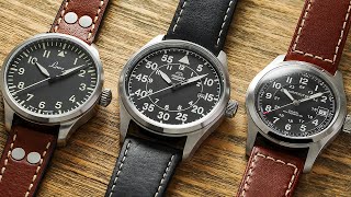 Affordable Watch Comparison  Orient Pilot Laco Augsburg amp Hamilton Khaki Field Auto [upl. by Bryanty366]