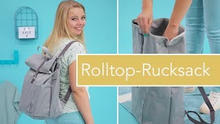 RolltopRonja nähen – robuster RolltopRucksack mit Reißverschluss [upl. by Nosmirc]