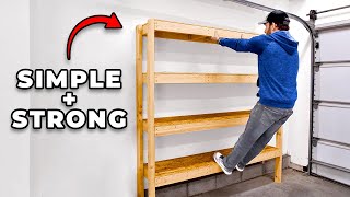 Easy 2x4 Garage Shelves  DIY Storage [upl. by Lehman]