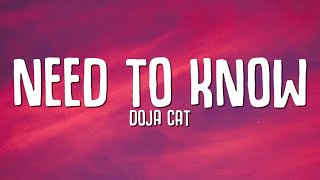 Doja Cat  Need To Know Lyrics [upl. by Labanna]