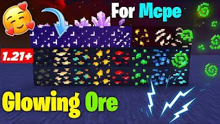 GLOWING ORES Texture Pack For Minecraft PE 121⚡⚡ Glowing Ores For MCPE Latest Version 😍 [upl. by Lilhak]