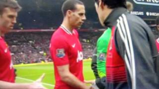 Man United vs Liverpool Patrice Evra And Luis Suarez Handshake [upl. by Mehelhteb]