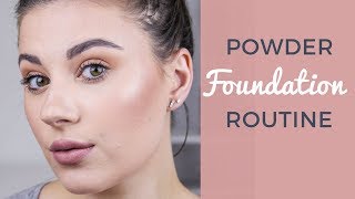 FULL COVERAGE POWDER FOUNDATION ROUTINE  DRUGSTORE [upl. by Ahsrat]