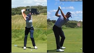 Justin Thomas golf swing  Long Iron faceon amp downtheline July 2017 [upl. by Oza]