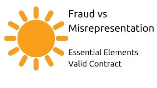 Fraud vs Misrepresentation  Other Essential Elements of a Valid Contract  CA CPT  CS amp CMA [upl. by Larret]