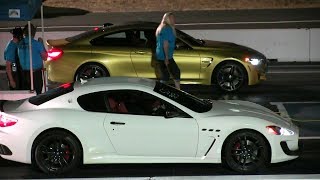 BMW m4 vs Maserati Granturismodrag race 14 mile [upl. by Akihc]