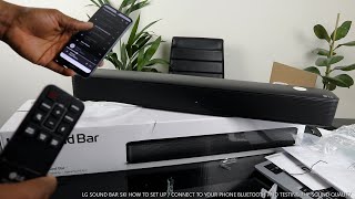 LG SOUND BAR SK1 UNBOXING SETTING AND TESTING THE REMOTE CONTROL [upl. by Atarman]